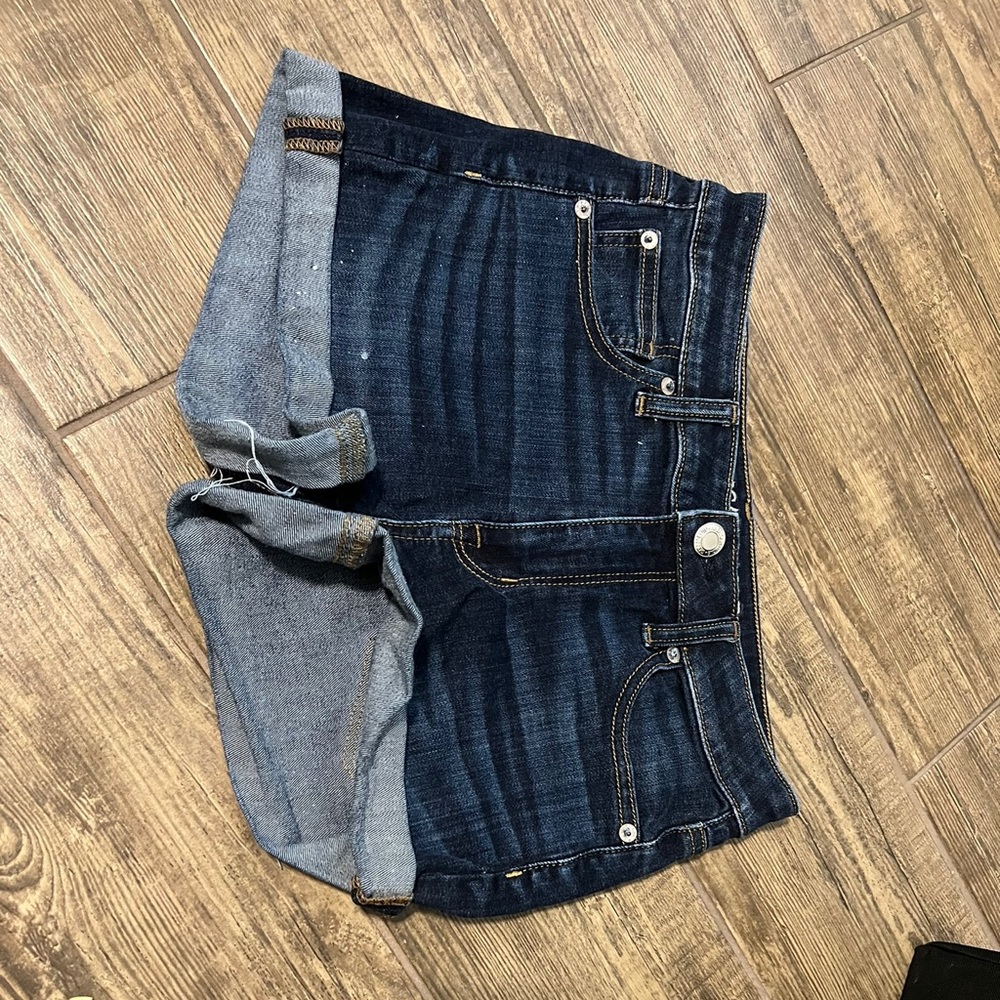 american eagle dark denim shorts size 4